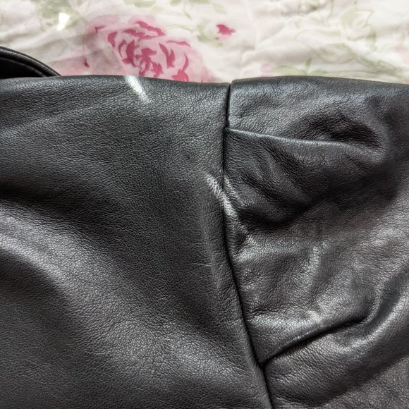 BCBGMAXAZRIA Short sleeve cinch waist real leather jacket - Picture 5 of 7